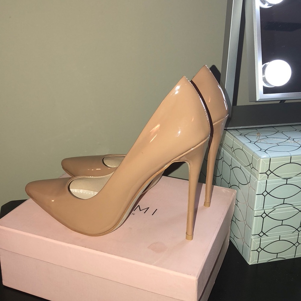 Imani Coffee Patent Stiletto Court Shoes